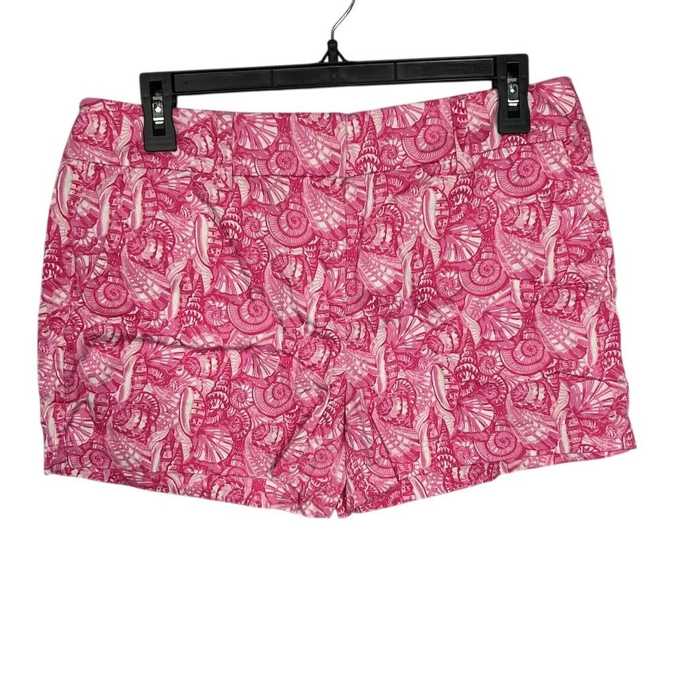 Vineyard Vines Women's Pink Seashell Print Chino Shorts Size 6